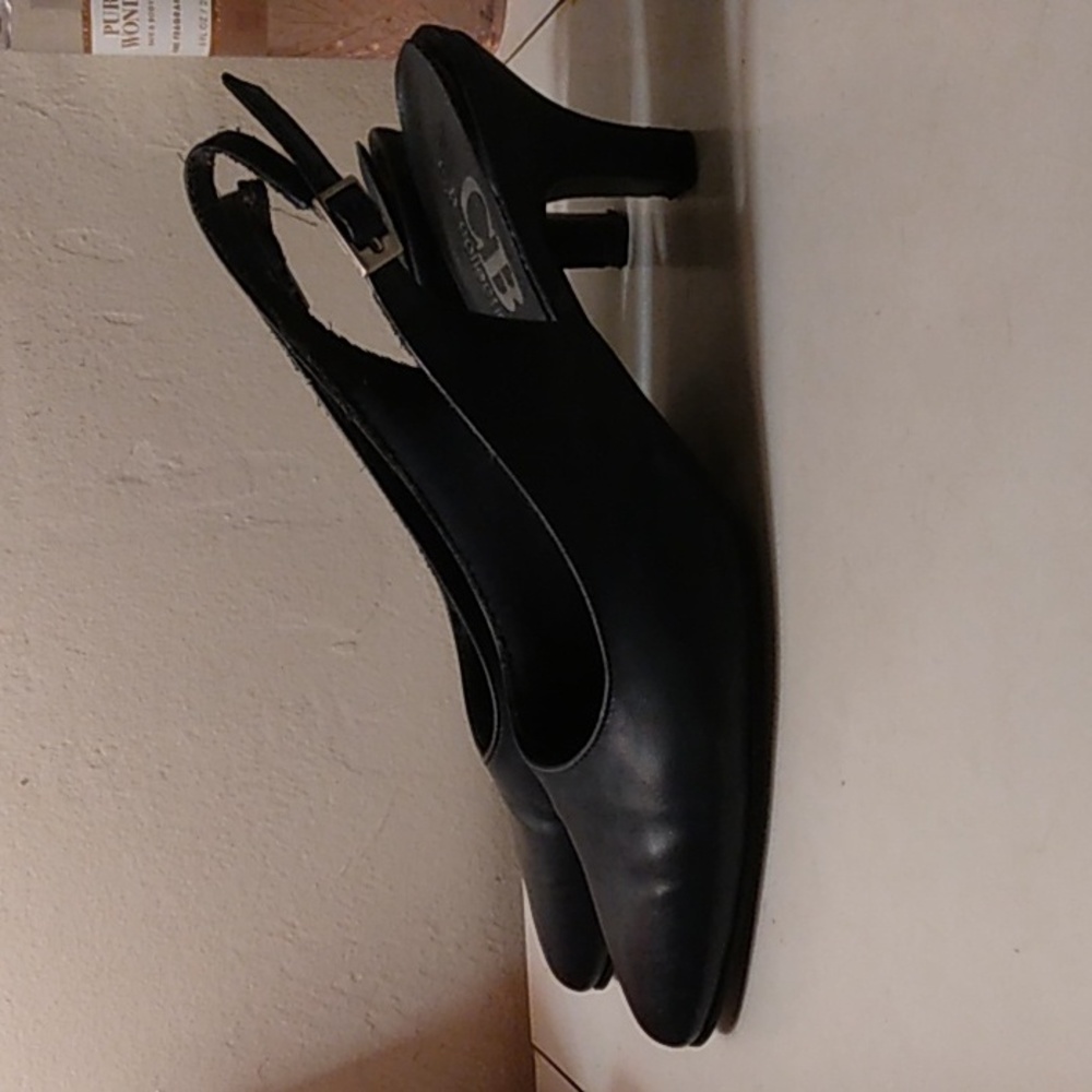 SALE! Vintage CB collections navy blue color heels open backs with strap